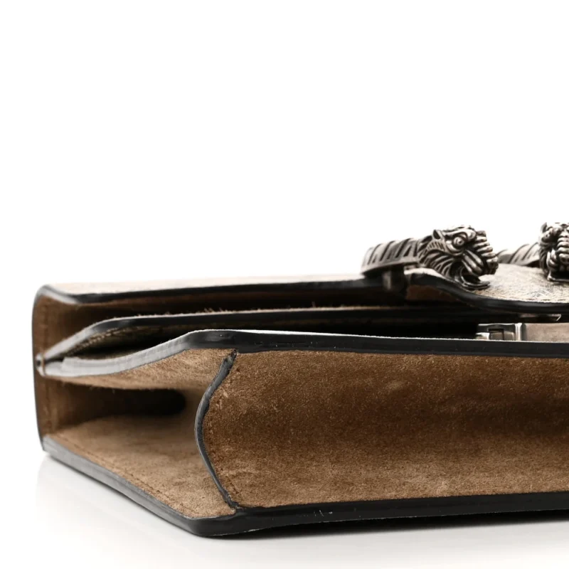 GUCCI MINI DIONYSUS SHOULDER BAG TAUPE GG SUPREME MONOGRAM CANVAS AGED SILVER HARDWARE - Image 4
