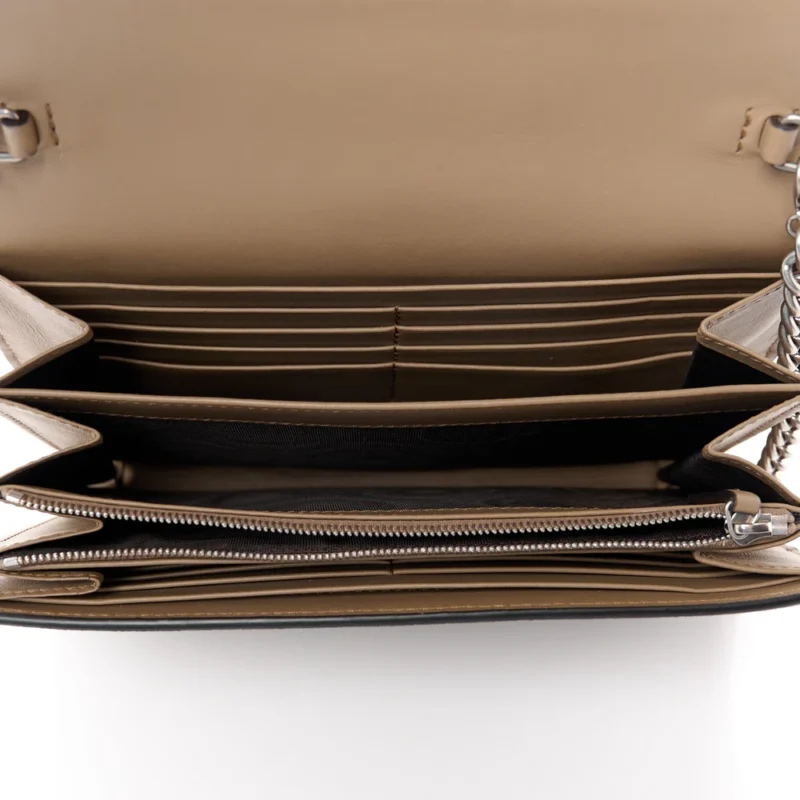 GUCCI MINI DIONYSUS CHAIN WALLET BEIGE/TAUPE GG SUPREME MONOGRAM CANVAS AGED SILVER HARDWARE - Image 7