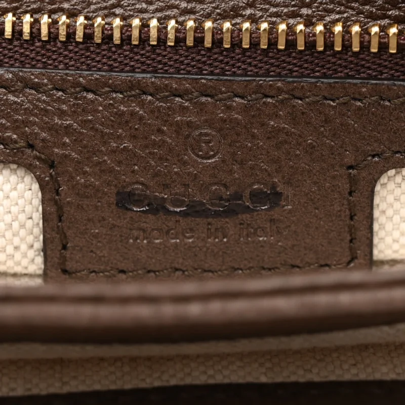 GUCCI MEDIUM BLONDIE TOP HANDLE SHOULDER FLAP BAG BEIGE / EBONY / NEW ACERO GG SUPREME MONOGRAM CANVAS & TEXTURED DOLLAR CALFSKIN LEATHER BRASS HARDWARE - Image 2