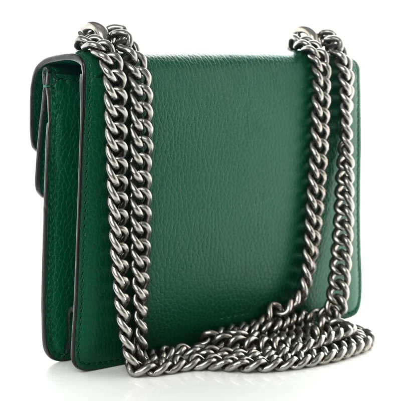 GUCCI MINI DIONYSUS SHOULDER BAG EMERALD CALFSKIN LEATHER AGED SILVER HARDWARE - Image 3