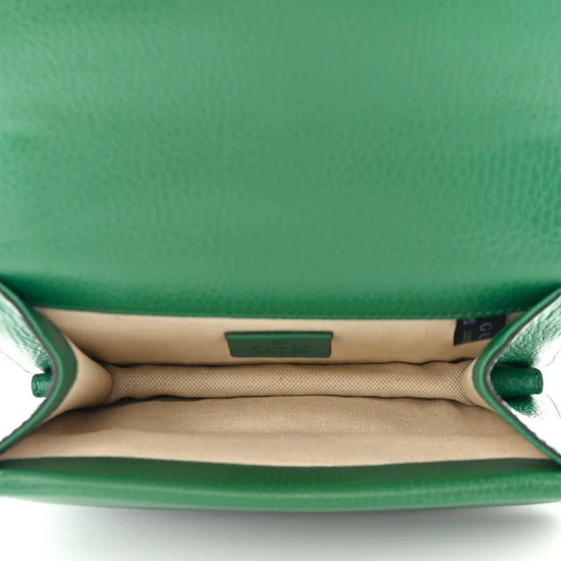 GUCCI MINI DIONYSUS SHOULDER BAG EMERALD CALFSKIN LEATHER AGED SILVER HARDWARE - Image 7