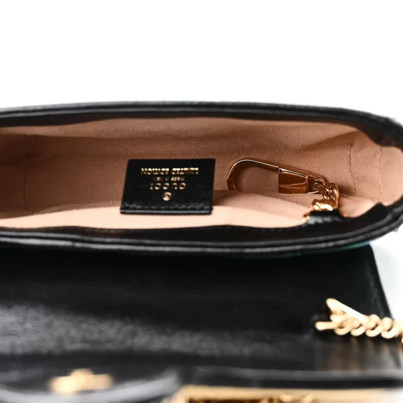 GUCCI MINI DIAGONAL SUPER TORCHON GG MARMONT SHOULDER BAG AZALEA MULTICOLOR ENAMEL CALFSKIN MATELASS?? LEATHER GOLD HARDWARE - Image 7