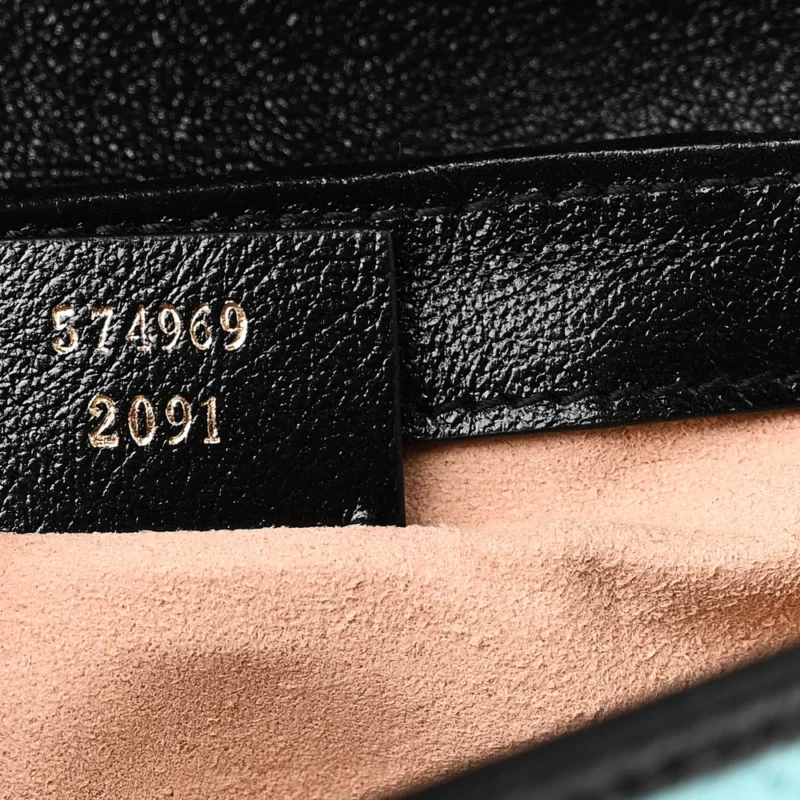 GUCCI MINI DIAGONAL SUPER TORCHON GG MARMONT SHOULDER BAG AZALEA MULTICOLOR ENAMEL CALFSKIN MATELASS?? LEATHER GOLD HARDWARE - Image 9