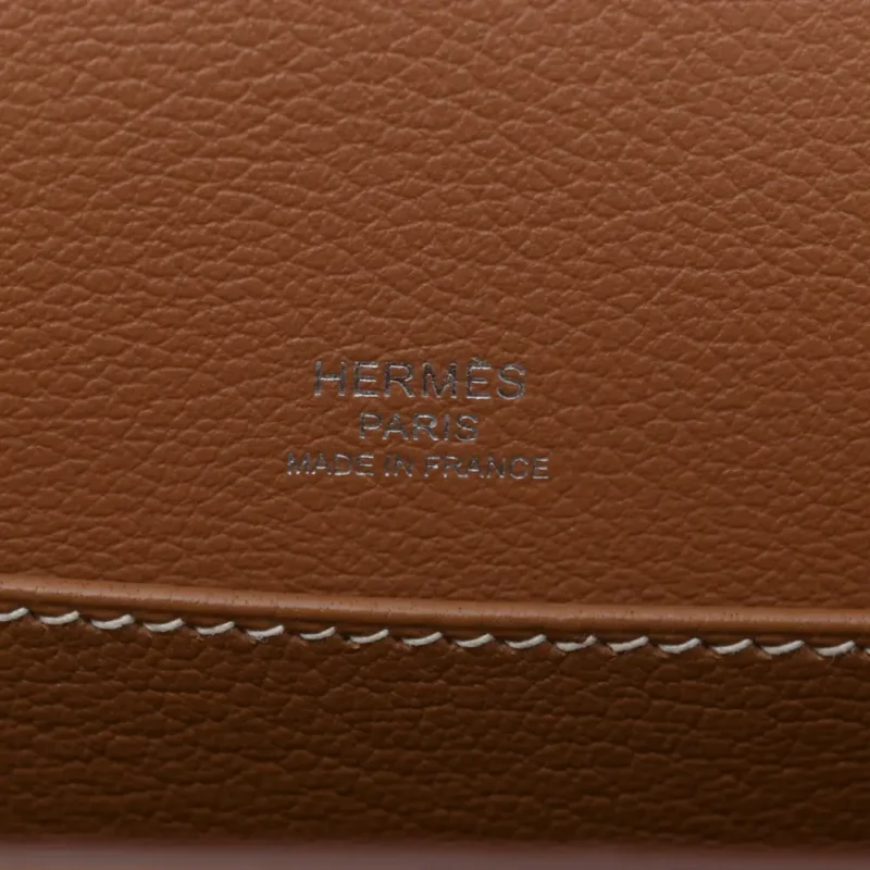 LUSHENTIC HERM??S MINI SAC ROULIS BROWN EVERCOLOR LEATHER PALLADIUM SILVER HARDWARE - Image 2