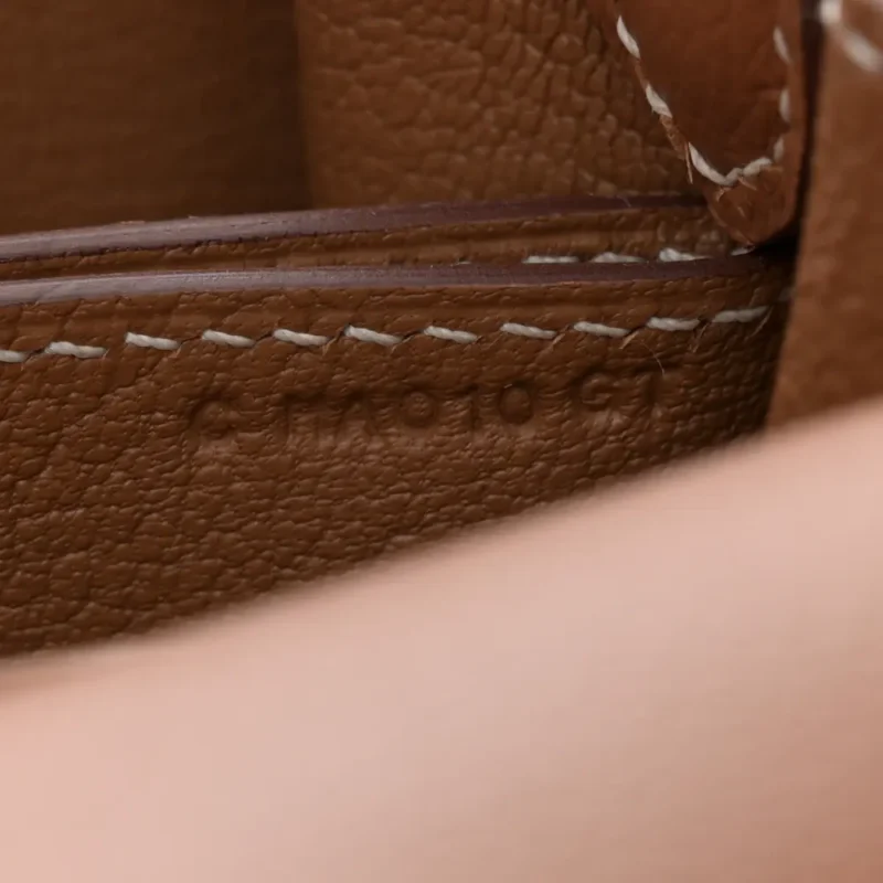 LUSHENTIC HERM??S MINI SAC ROULIS BROWN EVERCOLOR LEATHER PALLADIUM SILVER HARDWARE - Image 8