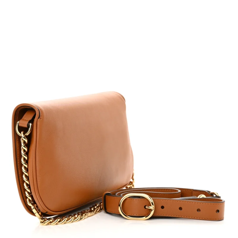 GUCCI MEDIUM BLONDIE CHAIN SHOULDER FLAP BAG COGNAC ROXY CALFSKIN LEATHER BRASS HARDWARE - Image 3