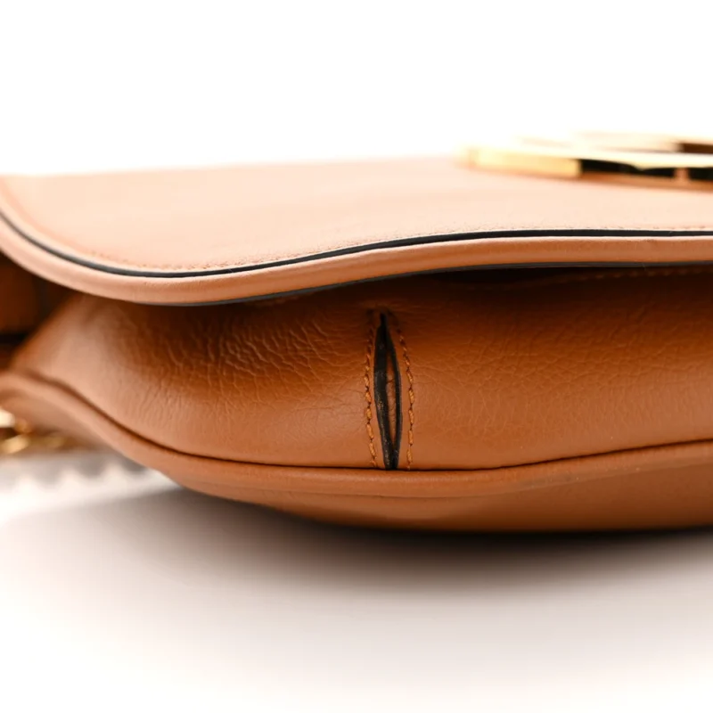 GUCCI MEDIUM BLONDIE CHAIN SHOULDER FLAP BAG COGNAC ROXY CALFSKIN LEATHER BRASS HARDWARE - Image 5