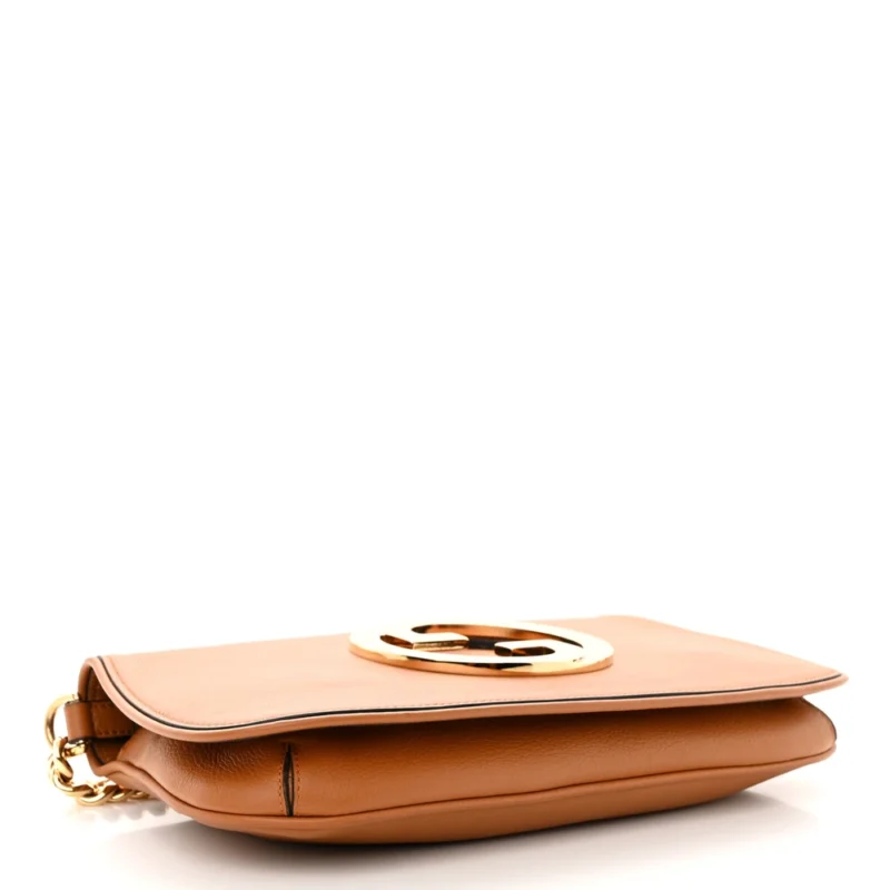 GUCCI MEDIUM BLONDIE CHAIN SHOULDER FLAP BAG COGNAC ROXY CALFSKIN LEATHER BRASS HARDWARE - Image 6