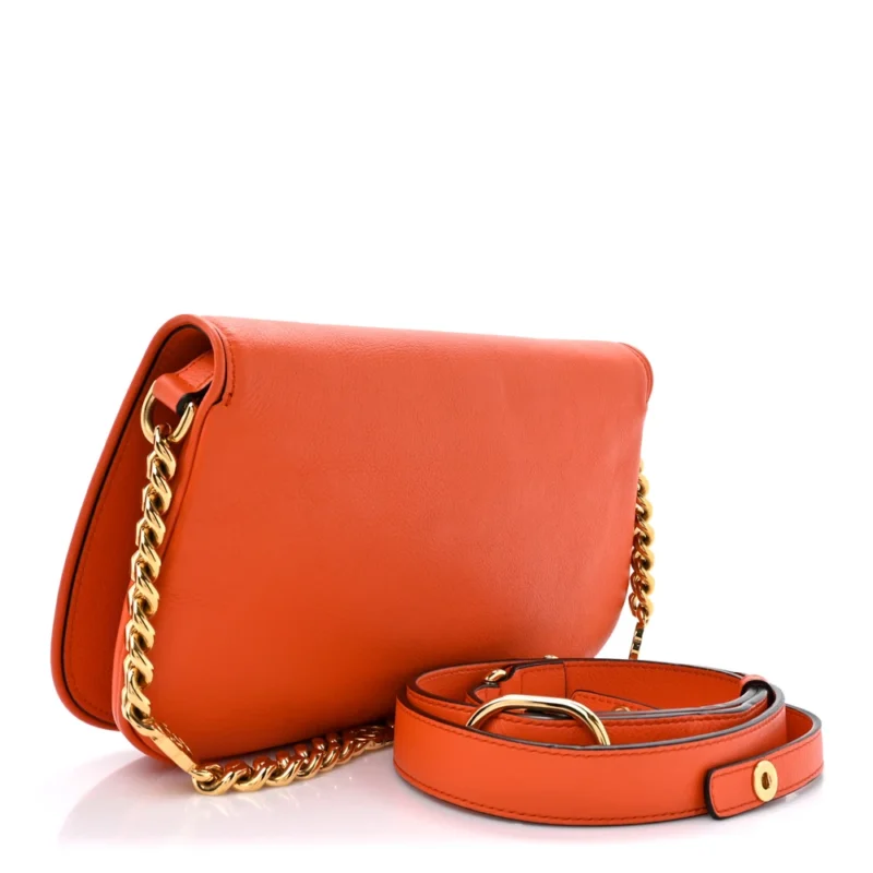 GUCCI MEDIUM BLONDIE CHAIN SHOULDER FLAP BAG DEEP ORANGE ROXY CALFSKIN LEATHER GOLD HARDWARE - Image 3