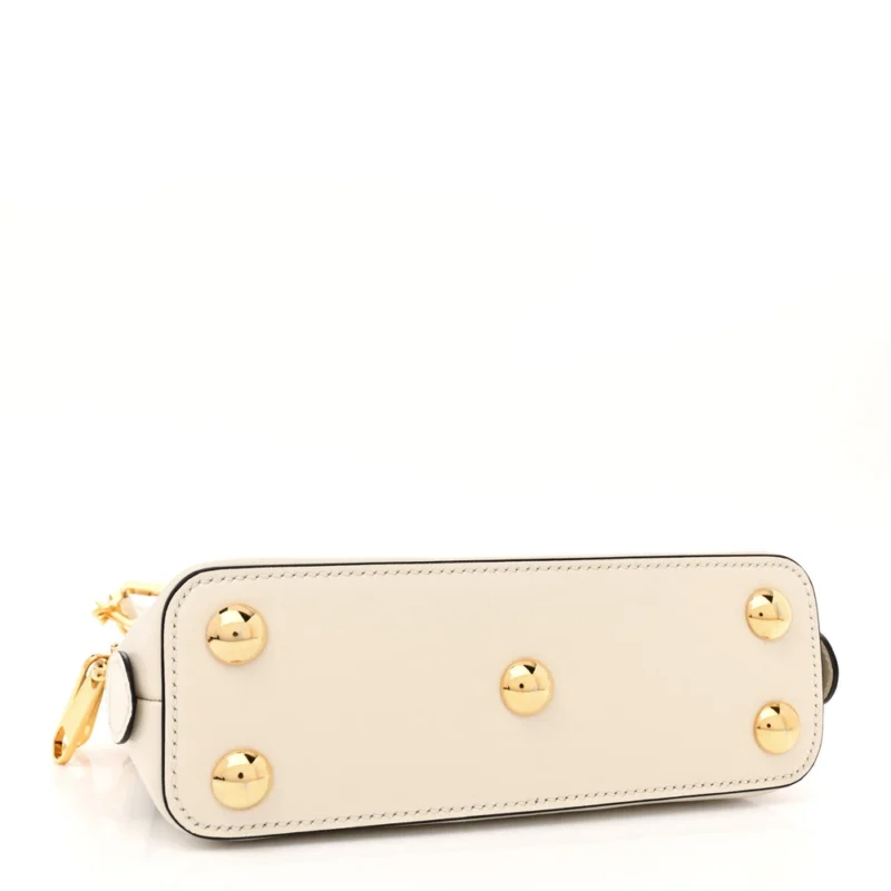GUCCI MINI HORSEBIT 1955 TOP HANDLE BAG BEIGE / EBONY / MYSTIC WHITE GG SUPREME MONOGRAM CANVAS & AZALEA CALFSKIN LEATHER GOLD HARDWARE - Image 6