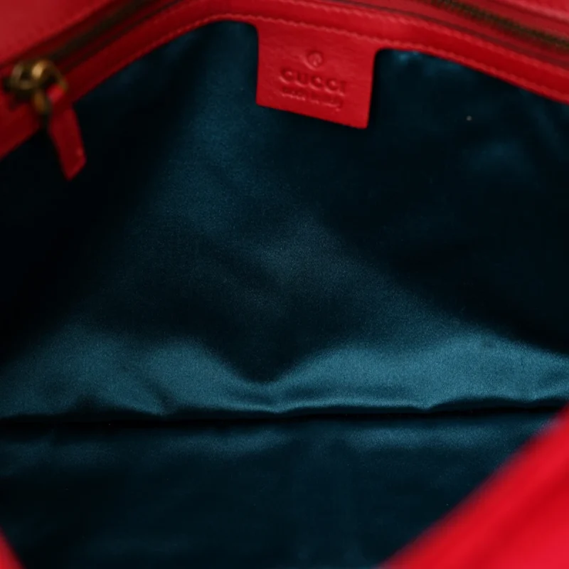 GUCCI MEDIUM GG MARMONT SHOULDER BAG HIBISCUS RED VELVET MATELASS?? LEATHER AGED GOLD HARDWARE - Image 7