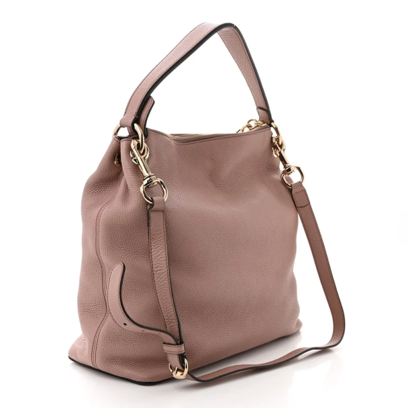 GUCCI LARGE SOHO HOBO CAMEL PEBBLED CALFSKIN LEATHER BRASS HARDWARE - Image 3