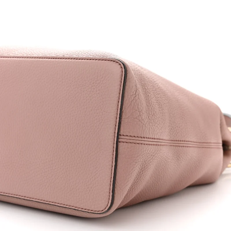 GUCCI LARGE SOHO HOBO CAMEL PEBBLED CALFSKIN LEATHER BRASS HARDWARE - Image 4