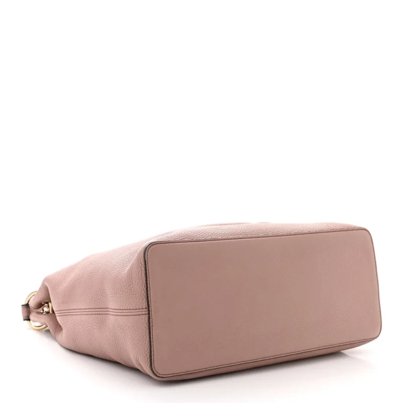 GUCCI LARGE SOHO HOBO CAMEL PEBBLED CALFSKIN LEATHER BRASS HARDWARE - Image 6
