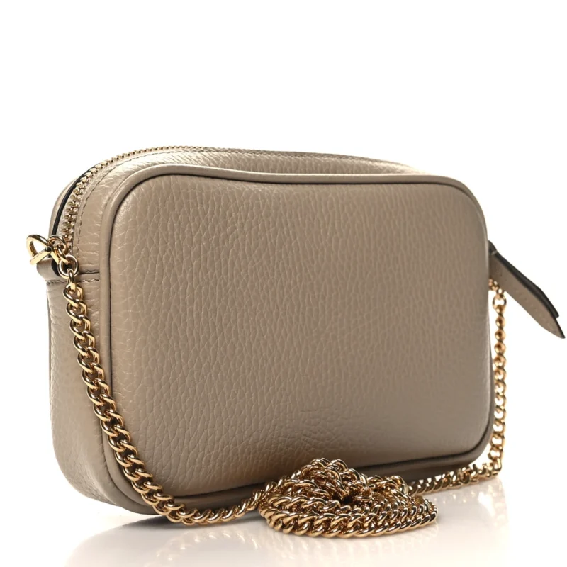 GUCCI MINI GG MARMONT CHAIN SHOULDER BAG BEIGE DOLLAR CALFSKIN SUPER LEATHER GOLD HARDWARE - Image 3
