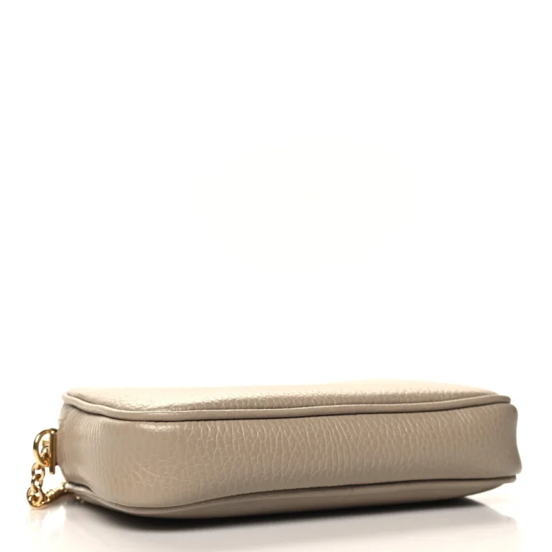 GUCCI MINI GG MARMONT CHAIN SHOULDER BAG BEIGE DOLLAR CALFSKIN SUPER LEATHER GOLD HARDWARE - Image 6