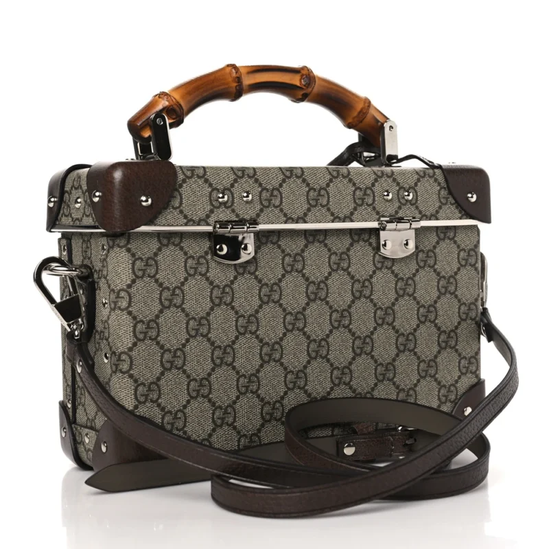 GUCCI MEDIUM GLOBE-TROTTER BEAUTY CASE BROWN GG SUPREME MONOGRAM CANVAS SILVER HARDWARE - Image 3