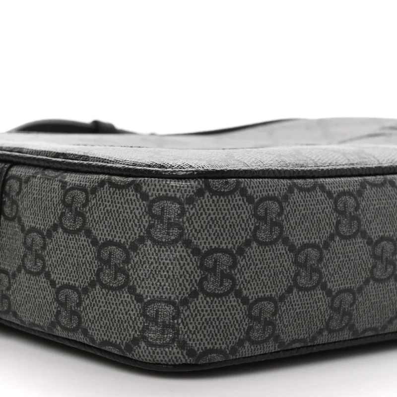 GUCCI MINI SHOULDER BAG GREY/BLACK GG SUPREME MONOGRAM CANVAS AGED SILVER HARDWARE - Image 5