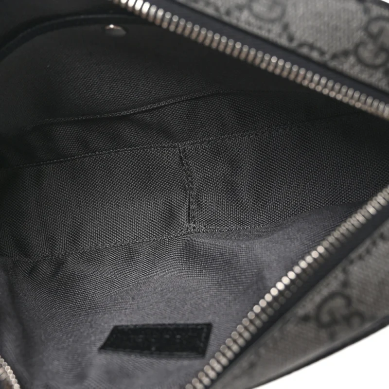 GUCCI MINI SHOULDER BAG GREY/BLACK GG SUPREME MONOGRAM CANVAS AGED SILVER HARDWARE - Image 7