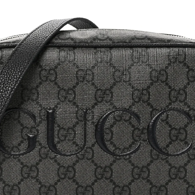 GUCCI MINI SHOULDER BAG GREY/BLACK GG SUPREME MONOGRAM CANVAS AGED SILVER HARDWARE - Image 8