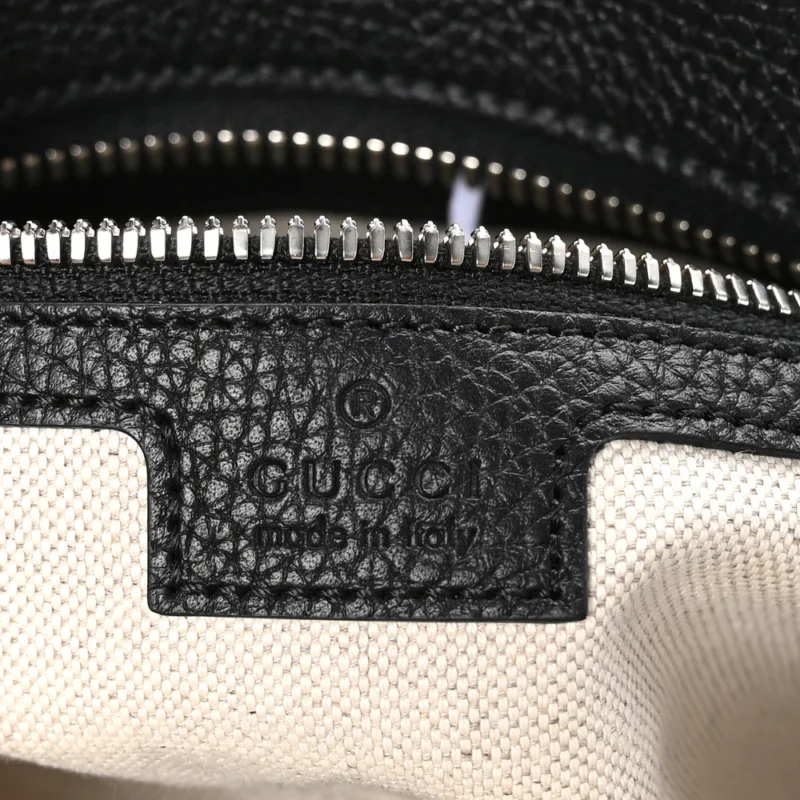 GUCCI MEDIUM JUMBO GG MESSENGER BAG BLACK EMBOSSED PIUMA CALFSKIN LEATHER SILVER HARDWARE - Image 2