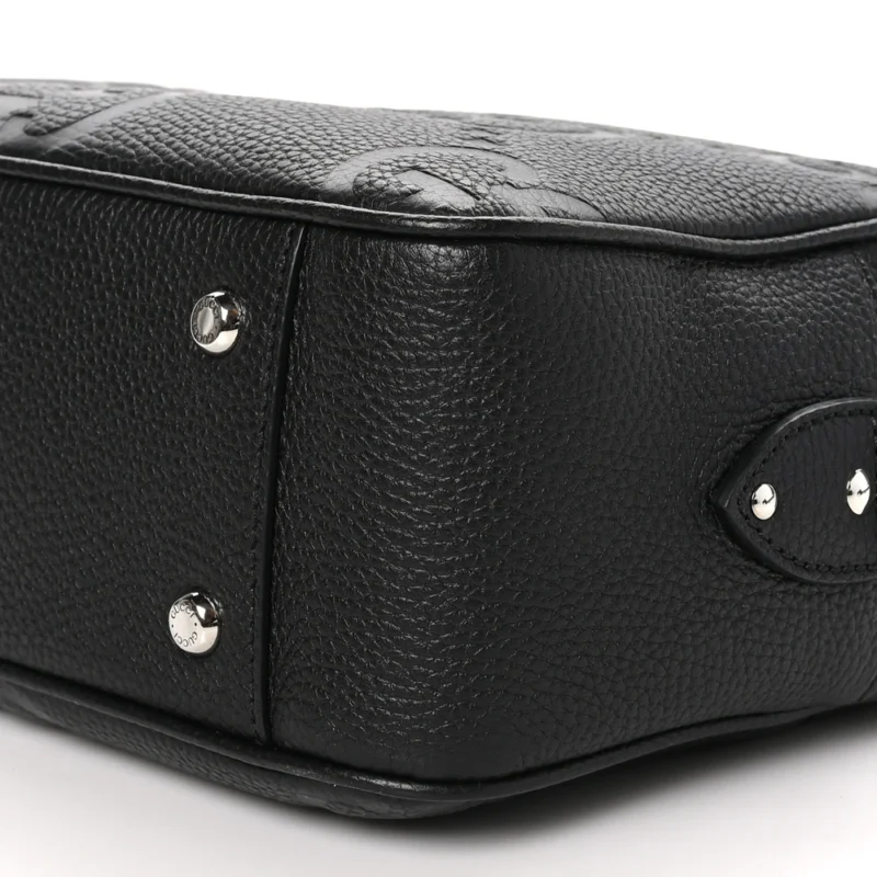 GUCCI MEDIUM JUMBO GG MESSENGER BAG BLACK EMBOSSED PIUMA CALFSKIN LEATHER SILVER HARDWARE - Image 4