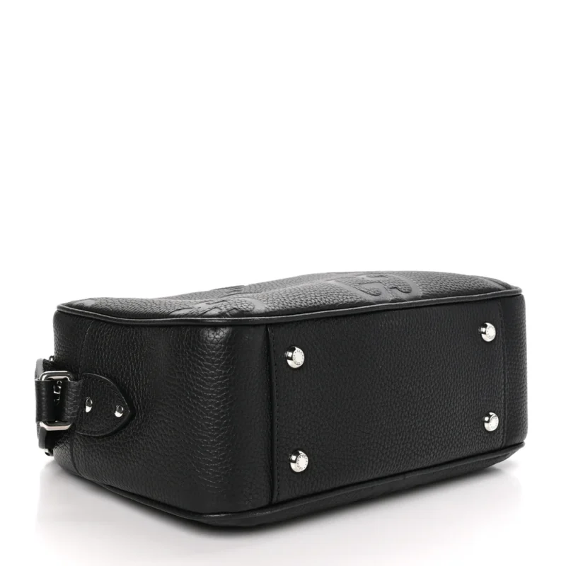 GUCCI MEDIUM JUMBO GG MESSENGER BAG BLACK EMBOSSED PIUMA CALFSKIN LEATHER SILVER HARDWARE - Image 6