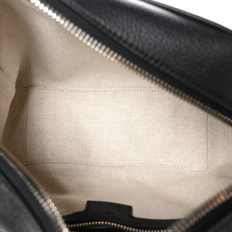 GUCCI MEDIUM JUMBO GG MESSENGER BAG BLACK EMBOSSED PIUMA CALFSKIN LEATHER SILVER HARDWARE - Image 7
