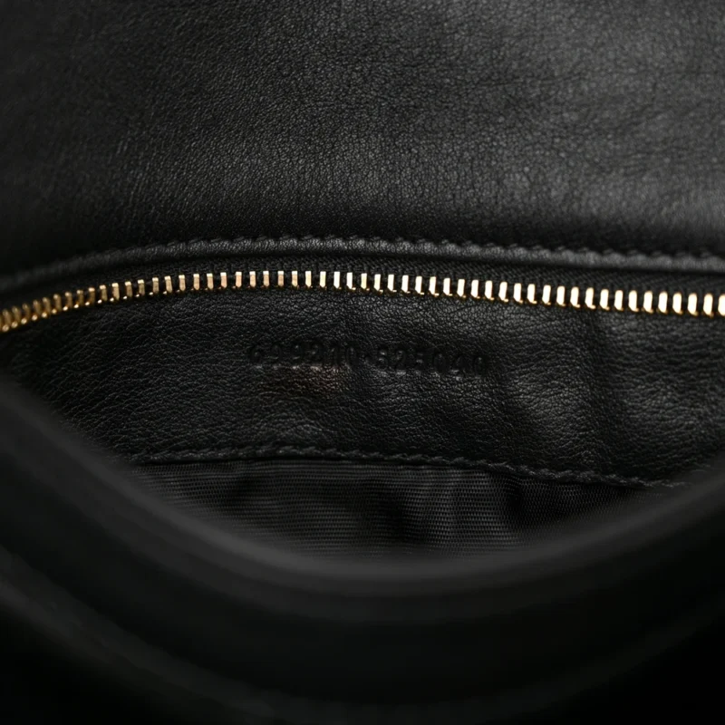 GUCCI MEDIUM WEB BLONDIE SHOULDER FLAP BAG BLACK ROXY CALFSKIN LEATHER GOLD HARDWARE - Image 8