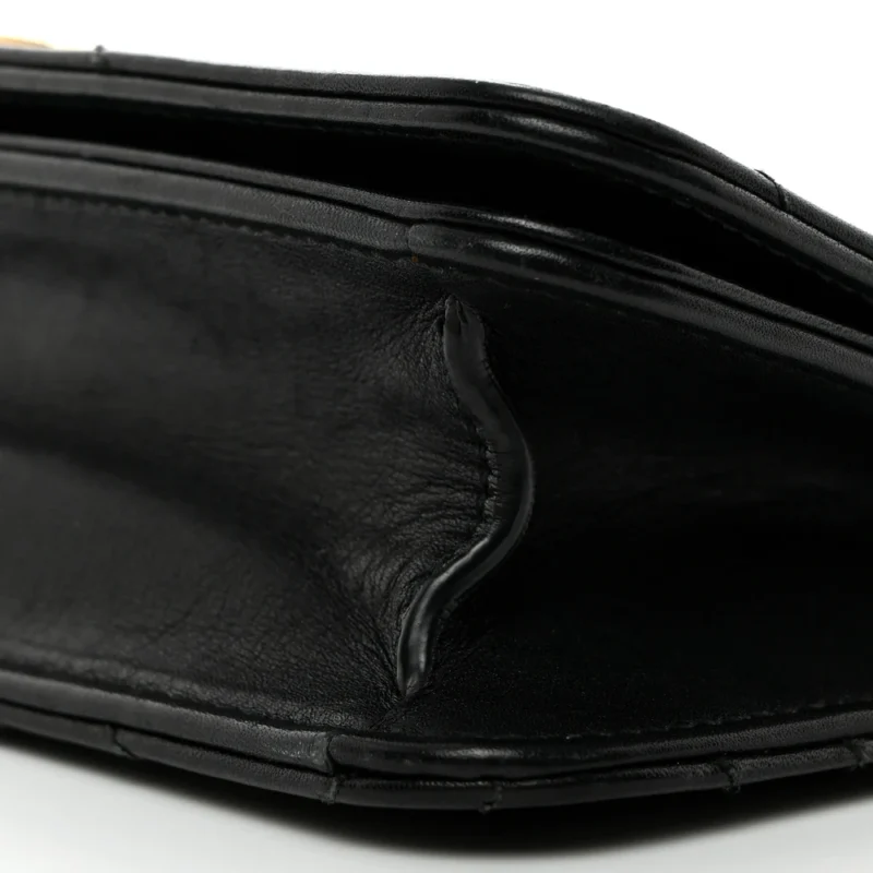 GUCCI MINI GG MARMONT BAG BLACK CALFSKIN MATELASS?? LEATHER AGED GOLD HARDWARE - Image 5