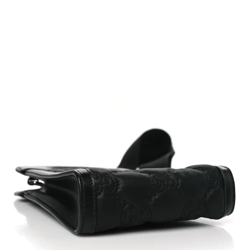GUCCI MINI TOP SLIP HANDLE CROSSBODY BAG BLACK NYLON & GG ENAMEL CALFSKIN MATELASS?? LEATHER BLACK HARDWARE - Image 6