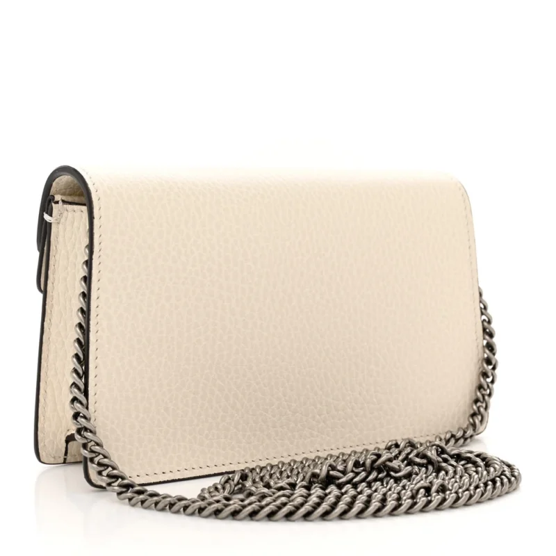 GUCCI SUPER MINI DIONYSUS SHOULDER BAG MYSTIC WHITE DOLLAR CALFSKIN LEATHER & CRYSTAL BLACK DIAMOND AGED SILVER HARDWARE - Image 3