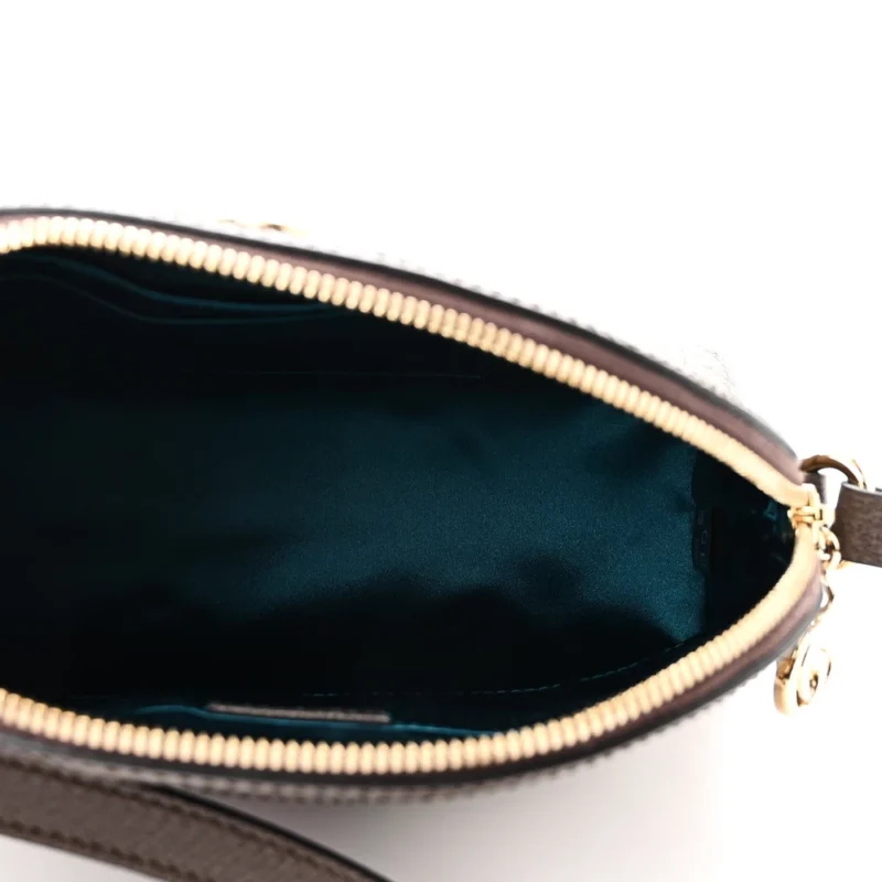 GUCCI SMALL OPHIDIA DOME SHOULDER BAG BEIGE / EBONY / NEW ACERO GG SUPREME MONOGRAM CANVAS & TEXTURED DOLLAR CALFSKIN LEATHER GOLD - Image 7