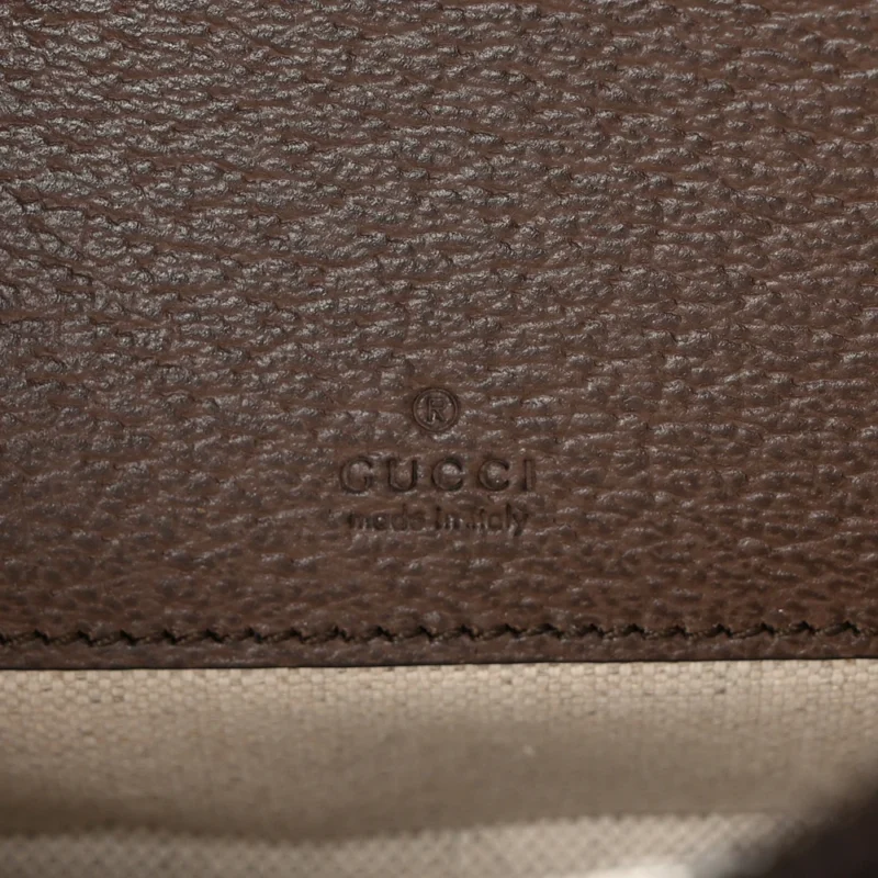 GUCCI MINI WEB OPHIDIA BAG BEIGE/EBONY GG SUPREME MONOGRAM CANVAS GOLD HARDWARE - Image 2