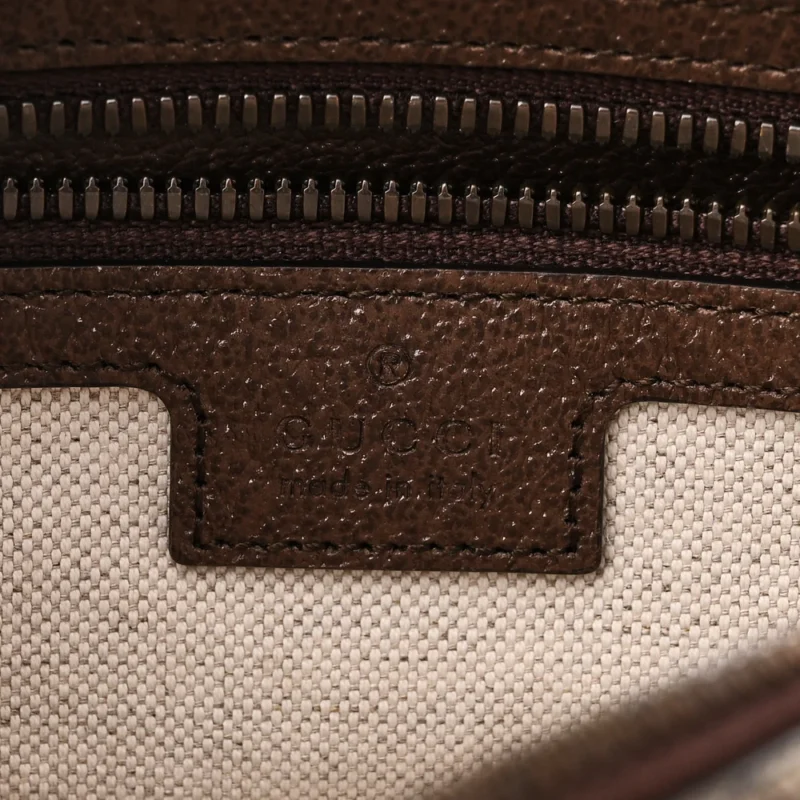 GUCCI SMALL WEB OPHIDIA MESSENGER BAG BEIGE / EBONY / NEW ACERO GG SUPREME MONOGRAM CANVAS & CALFSKIN LEATHER GOLD HARDWARE - Image 2
