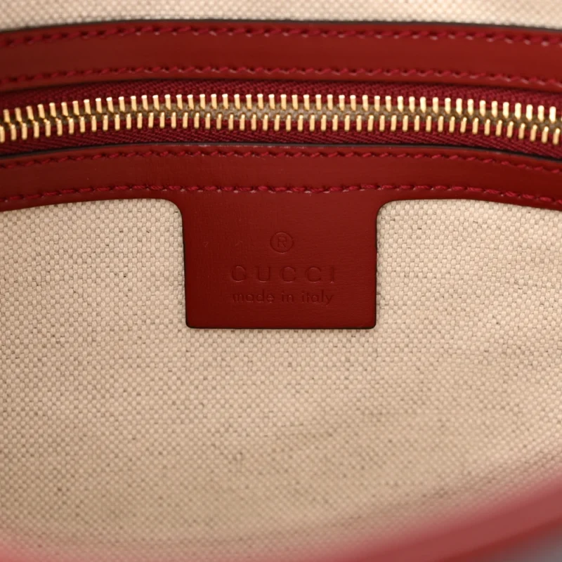 GUCCI SMALL BI-COLOR JACKIE 1961 HOBO BLUE AGATA / NEW CHERRY RED BOARDED DYANA LUX CALFSKIN LEATHER GOLD HARDWARE - Image 2