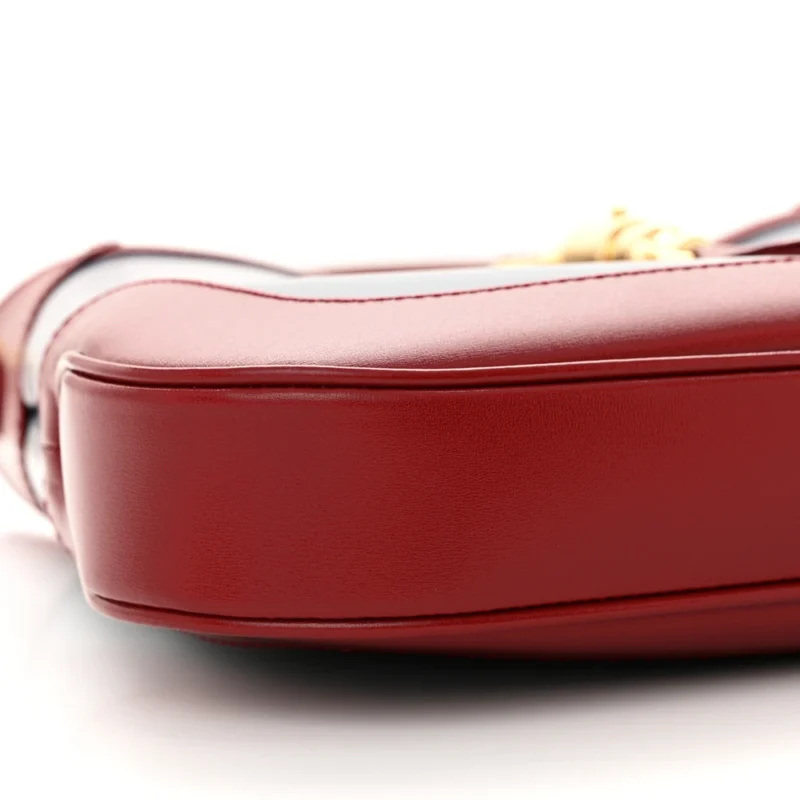 GUCCI SMALL BI-COLOR JACKIE 1961 HOBO BLUE AGATA / NEW CHERRY RED BOARDED DYANA LUX CALFSKIN LEATHER GOLD HARDWARE - Image 5