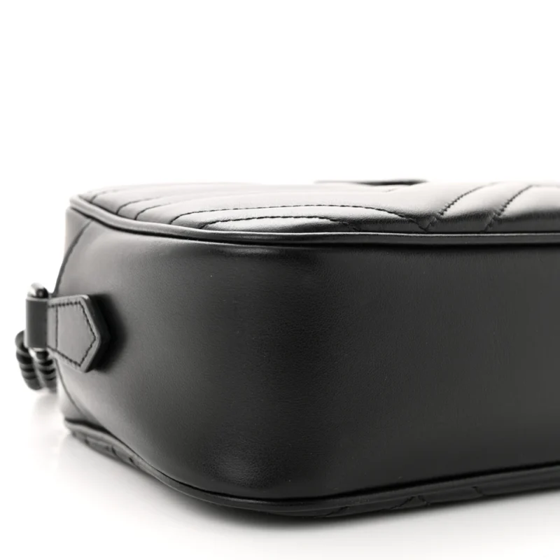 GUCCI SMALL GG MARMONT CHAIN SHOULDER BAG BLACK CALFSKIN LEATHER BLACK HARDWARE - Image 5