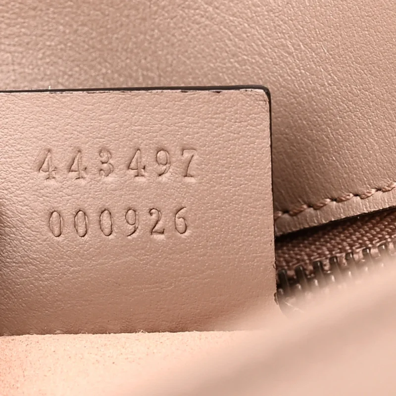 GUCCI SMALL GG MARMONT SHOULDER BAG PORCELAIN ROSE CALFSKIN MATELASS?? LEATHER GOLD HARDWARE - Image 8