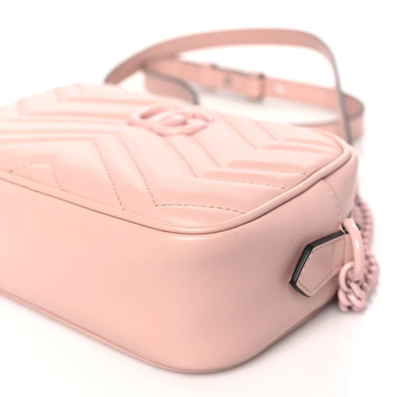 GUCCI MONOCHROME MINI GG MARMONT CHAIN SHOULDER BAG PERFECT PINK CALFSKIN MATELASS?? LEATHER INCOGNITO HARDWARE - Image 5