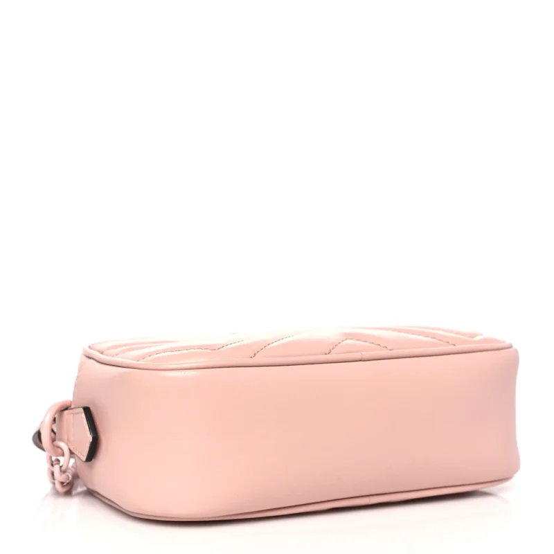 GUCCI MONOCHROME MINI GG MARMONT CHAIN SHOULDER BAG PERFECT PINK CALFSKIN MATELASS?? LEATHER INCOGNITO HARDWARE - Image 6