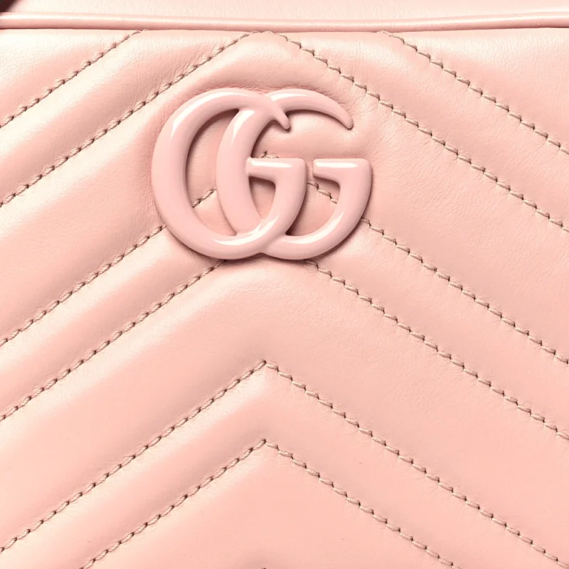 GUCCI MONOCHROME MINI GG MARMONT CHAIN SHOULDER BAG PERFECT PINK CALFSKIN MATELASS?? LEATHER INCOGNITO HARDWARE - Image 8