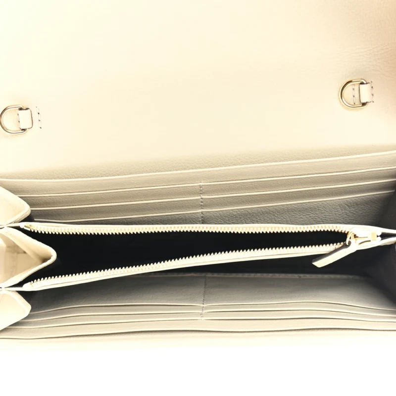GUCCI SMALL ROXY BLONDIE CONTINENTAL CHAIN WALLET MYSTIC WHITE CALFSKIN LEATHER GOLD HARDWARE - Image 7