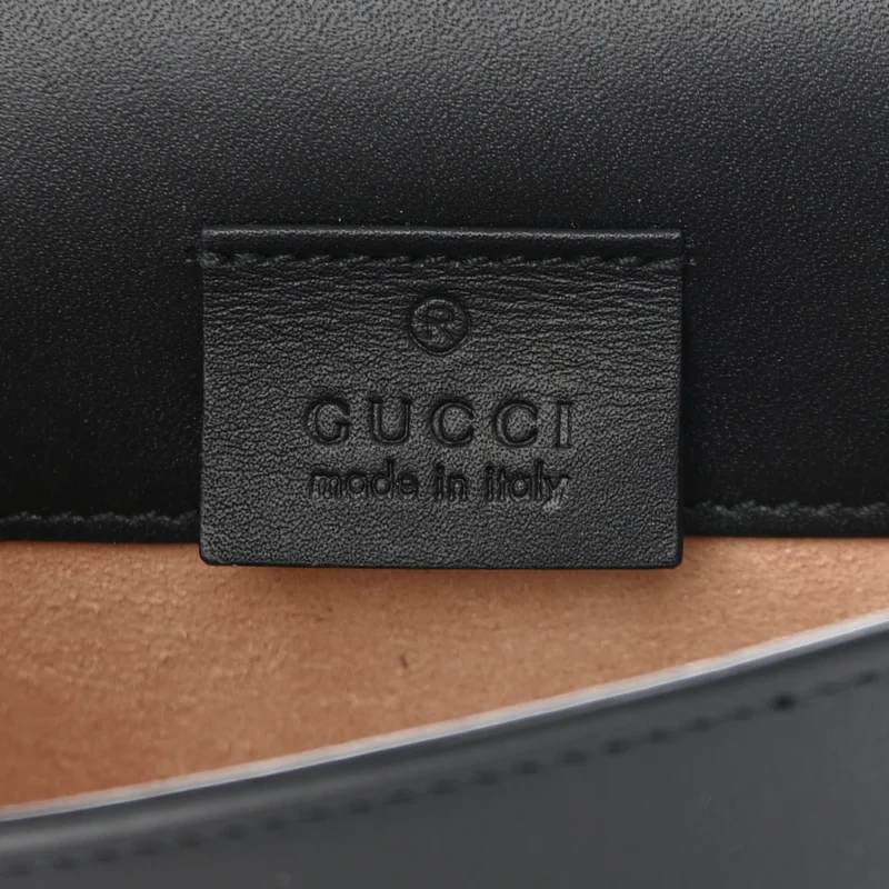 GUCCI SUPER MINI SYLVIE CHAIN SHOULDER BAG BLACK CALFSKIN LEATHER GOLD HARDWARE - Image 2