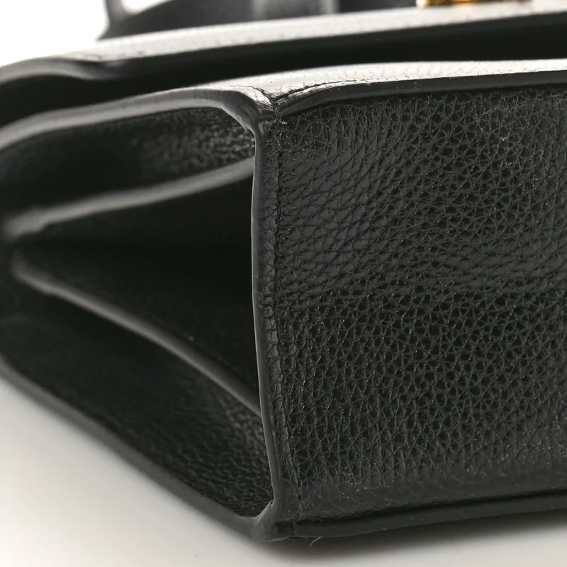 GUCCI SMALL ZUMI SHOULDER BAG BLACK GRAINY CALFSKIN LEATHER MIXED METAL HARDWARE - Image 5