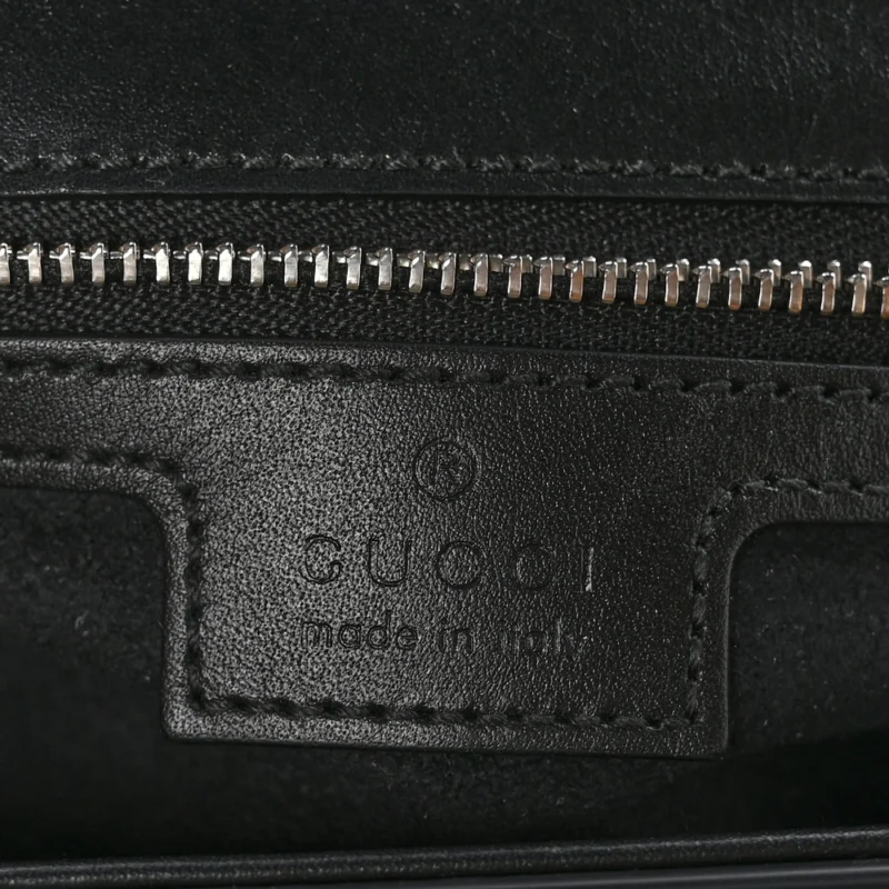 GUCCI SMALL PETITE GG TOP HANDLE SHOULDER BAG BLACK CALFSKIN LEATHER SILVER HARDWARE - Image 2