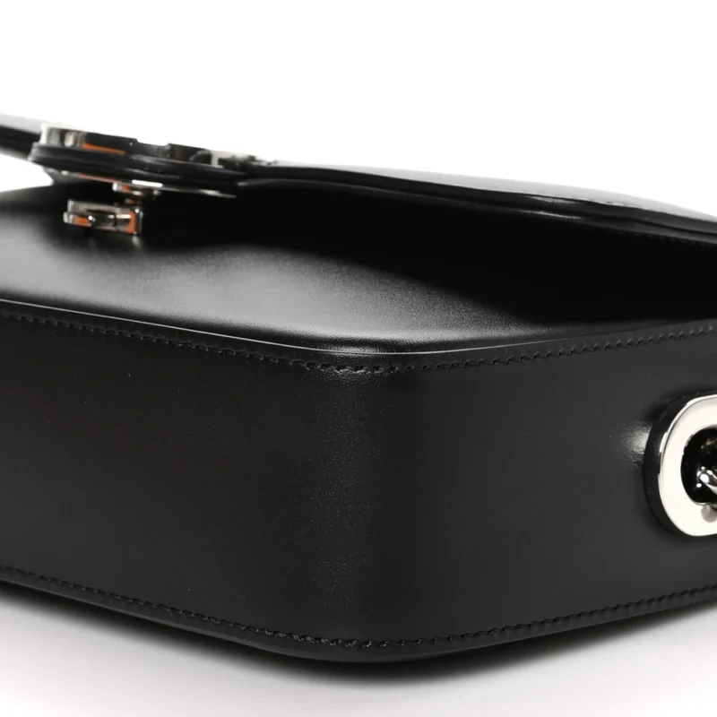 GUCCI SMALL PETITE GG TOP HANDLE SHOULDER BAG BLACK CALFSKIN LEATHER SILVER HARDWARE - Image 4