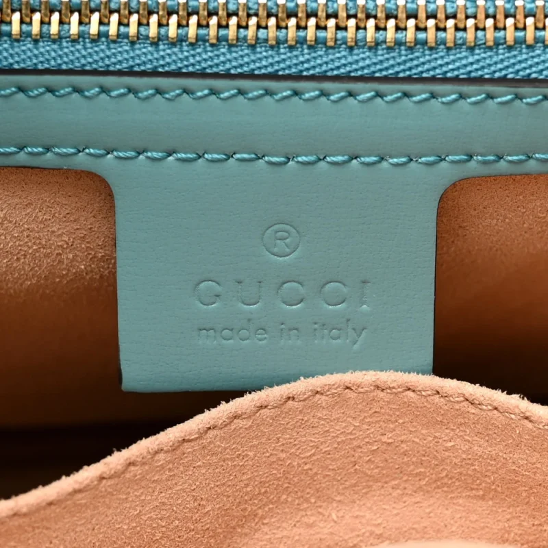 GUCCI SMALL BI-COLOR JACKIE 1961 HOBO DUSTY AZURE BOARDED DYANA LUX CALFSKIN LEATHER BRASS HARDWARE - Image 2