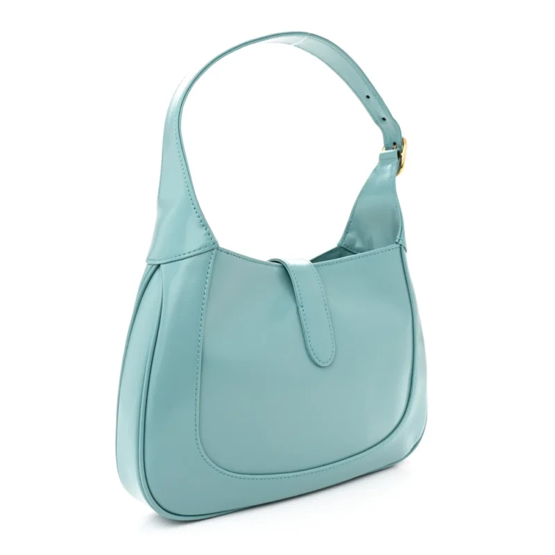 GUCCI SMALL BI-COLOR JACKIE 1961 HOBO DUSTY AZURE BOARDED DYANA LUX CALFSKIN LEATHER BRASS HARDWARE - Image 3