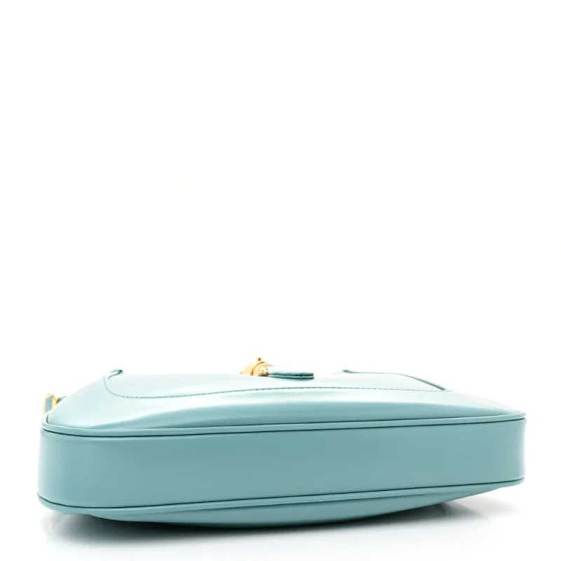 GUCCI SMALL BI-COLOR JACKIE 1961 HOBO DUSTY AZURE BOARDED DYANA LUX CALFSKIN LEATHER BRASS HARDWARE - Image 6
